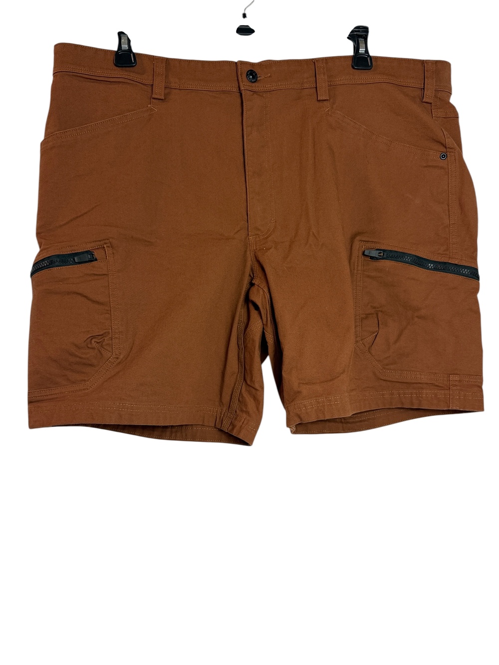 Duluth Trading Co Cargo Shorts Mens 44 Brown Flex Fire Hose 9 Inseam Canvas Work